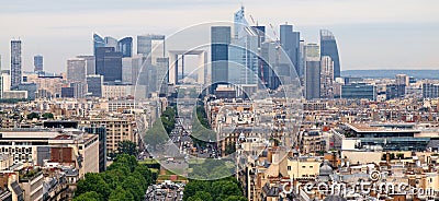 European cities life. Skyscrapers of Paris city