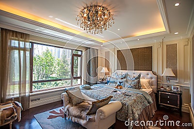 European style bedroom in a mansion