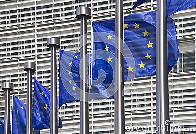 European Union Flags in Brussels