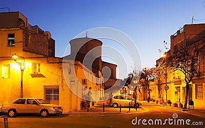 Evening street in Sant Adria de Besos