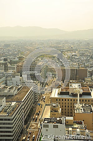 Evening view of Kyoto city