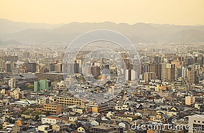 Evening view of Kyoto city