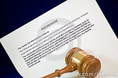 Eviction notice and gavel