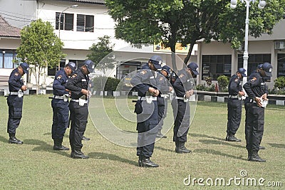 Exercise Unit Safety Officers Police Headquarters Building in Surakarta