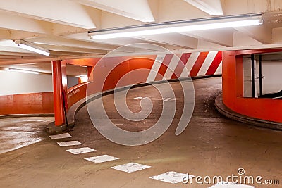 Exit ramp in parking garage