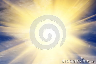Explosion of light towards heaven, sun. Religion
