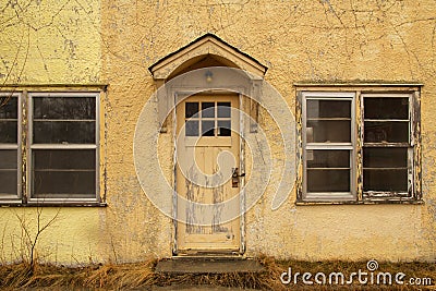 Exterior door of an old motel room