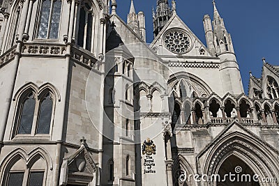 Exterior of The Royal Courts of Justice at London, England, UK