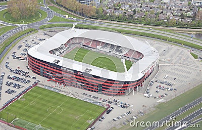 Exterior view of the AZ AFAS Stadion from above