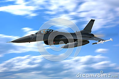 F-16 Fighting Falcon Fighter Jet Plane Flying