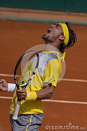 Fabio Fognini italian Tennis player exulting