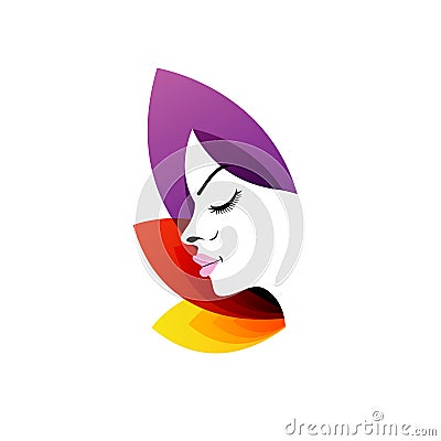 Face in leaves- Logo for ladies fertility center