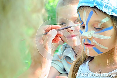 Face mask cjild carnival painting