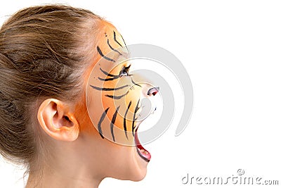 Face painting tiger