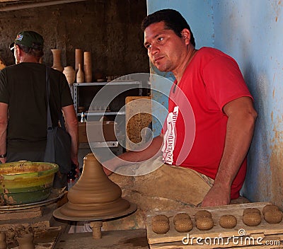 Faces Of Cuba Man Making Pottery In Trinidad