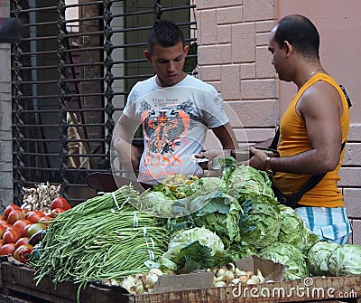 Faces Of Cuba Vegetable Cart Vendor