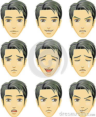 Facial Expression Of Man (Asian Descent) Sto