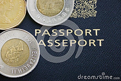 Fake passport and coin