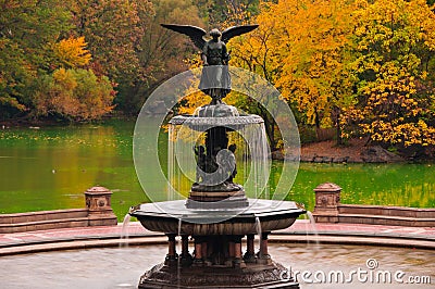 Fall colors at Bethesda Fountain in Central Park.