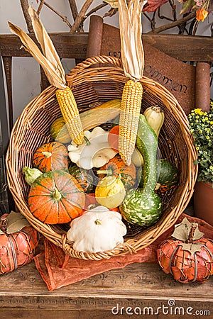 Fall Vegetables in a Basket