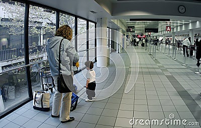 Family at the airport