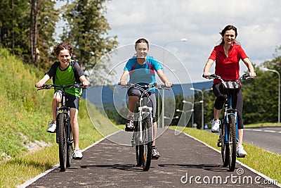 Family biking