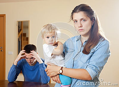 Family with child having conflict