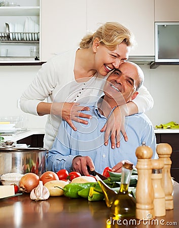 Family cooking together at home