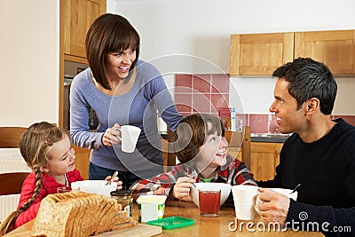 Family Eating Breakfast Together