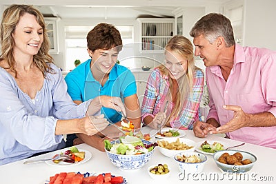 Family enjoying meal