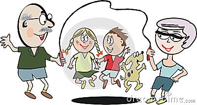 Family Exercise Cartoon Stock Images - Image