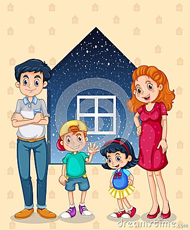 A Family With Four Members Stock Image - Image: 35321431