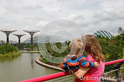 Family in gardens by the bay