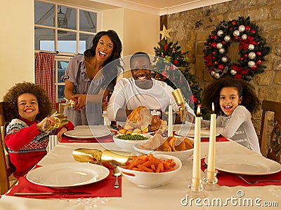 Family Having Christmas Dinner