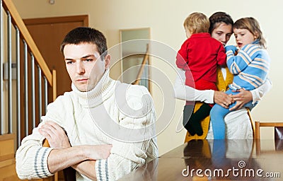 Family having quarrel at home