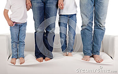 Family in jeans
