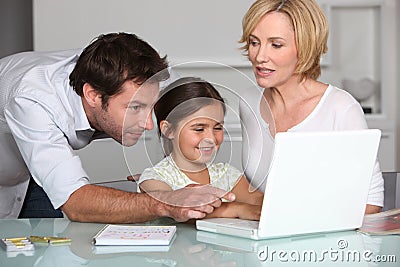 Family on laptop