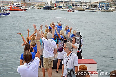 Family And Loved Ones Wave Goodbye