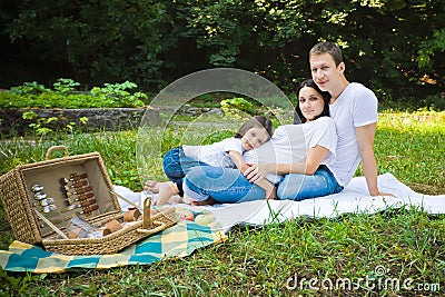 Family picnic in a park