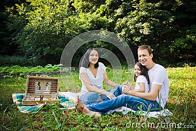 Family picnic in a park