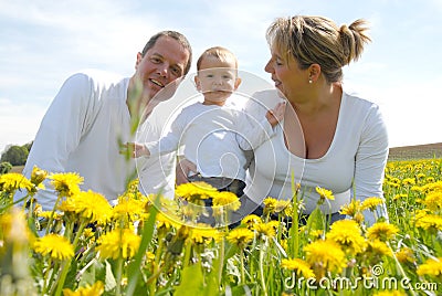 Family Picture in Dandelion field