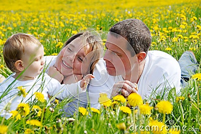 Family Picture in Dandelion field