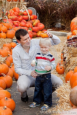 Family at the pumpkin patch