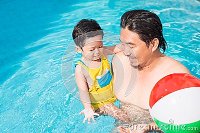 Family swimming