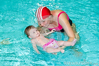 Family in the swimming pool