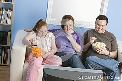 Family Watching Television