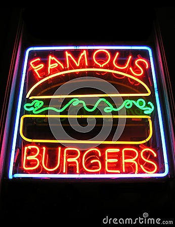 Famous Burger Neon Sign