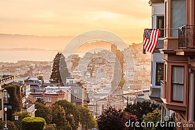 Famous Lombard Street in San Francisco