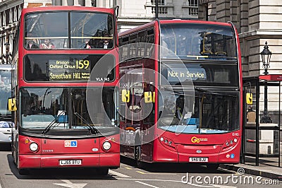 Famous red double-decker London bus