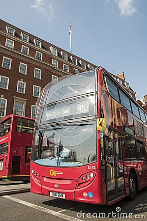 Famous red double-decker London bus